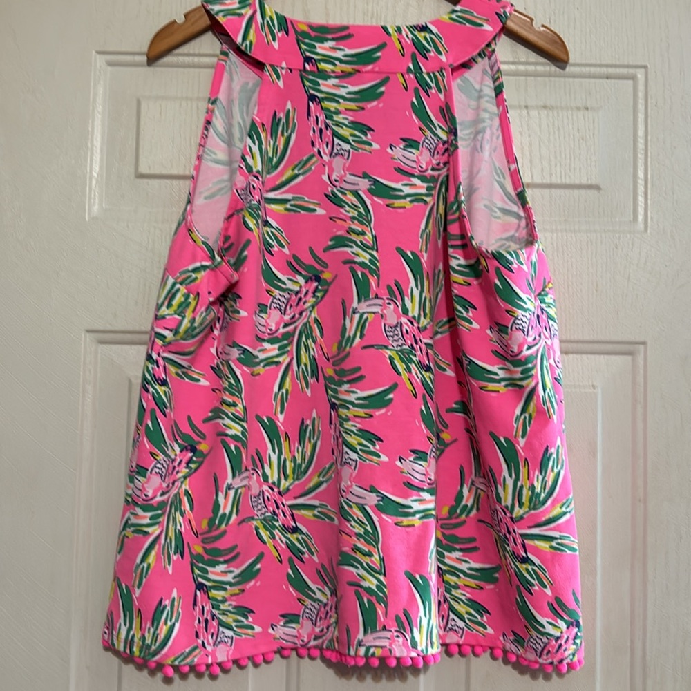 Crown & Ivy Tropical Pink Green Sleeveless Tank - Picture 5 of 6